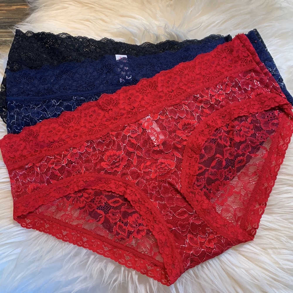Lace sparkly panties full coverage high waist
